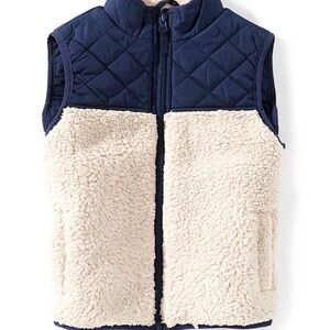 Kids Quilted Navy and Cream Vest